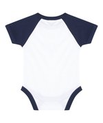 Larkwood Kurzarm Baseball Bodysuit mit Druckknöpfen, White/Heather Grey 0/3 Monate, LW502 – Bild 4