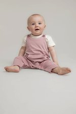 Larkwood Bio-Baumwoll-Latzhose mit Kängurutasche, Navy 0/6 Monate, LW651 – Bild 1