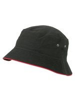 Myrtle beach Fisherman Hut mit Paspel und Metallösen – Black/Red