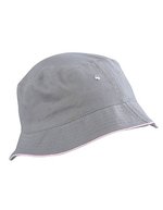 Myrtle beach Fisherman Hut mit Paspel und Metallösen, Natural/Navy S/M (56 cm), MB012 – Grey/Light Rosa