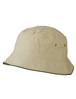 Myrtle beach Fisherman Hut mit Paspel und Metallösen, Natural/Navy S/M (56 cm), MB012 – Khaki/Black