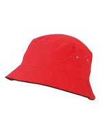 Myrtle beach Fisherman Hut mit Paspel und Metallösen, Natural/Navy S/M (56 cm), MB012 – Red/Black