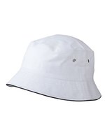 Myrtle beach Fisherman Hut mit Paspel und Metallösen, Natural/Navy S/M (56 cm), MB012 – White/Navy