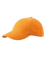Myrtle beach Laminiertes 6-Panel Cap aus Baumwolle, Black One Size, MB016 – Orange