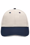 Myrtle beach Cappellino 6 Pannelli Sandwich con Chiusura in Metallo, Beige/Navy One Size, MB024 – immagine 3