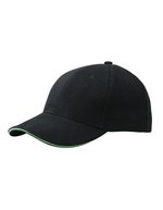 Myrtle beach 6-Panel Sandwich Cap mit Metallverschluss, Beige/Navy One Size, MB024 – Black/Lime Green
