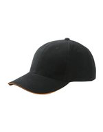 Myrtle beach 6-Panel Sandwich Cap mit Metallverschluss, Beige/Navy One Size, MB024 – Black/Orange
