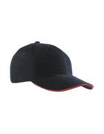 Myrtle beach 6-Panel Sandwich Cap mit Metallverschluss, Beige/Navy One Size, MB024 – Black/Red