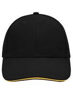 Myrtle beach 6-Panel Sandwich Cap mit Metallverschluss, Beige/Navy One Size, MB024 – Black/Yellow