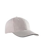 Myrtle beach 6-Panel Sandwich Cap mit Metallverschluss, Beige/Navy One Size, MB024 – Light Grey/Black