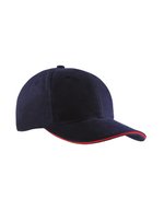 Myrtle beach 6-Panel Sandwich Cap mit Metallverschluss, Beige/Navy One Size, MB024 – Navy/Red