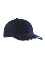 Myrtle beach 6-Panel Sandwich Cap mit Metallverschluss, Beige/Navy One Size, MB024 – Navy/White