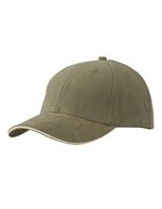 Myrtle beach 6-Panel Sandwich Cap mit Metallverschluss, Beige/Navy One Size, MB024 – Olive/Beige