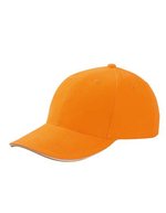 Myrtle beach 6-Panel Sandwich Cap mit Metallverschluss, Beige/Navy One Size, MB024 – Orange/White