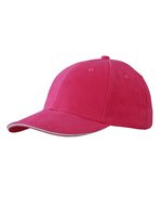 Myrtle beach 6-Panel Sandwich Cap mit Metallverschluss, Beige/Navy One Size, MB024 – Pink/White