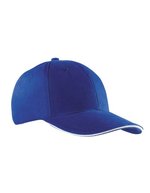 Myrtle beach 6-Panel Sandwich Cap mit Metallverschluss, Beige/Navy One Size, MB024 – Royal/White