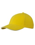 Myrtle beach 6-Panel Sandwich Cap mit Metallverschluss, Beige/Navy One Size, MB024 – Sun Yellow/White