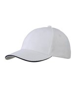 Myrtle beach 6-Panel Sandwich Cap mit Metallverschluss, Beige/Navy One Size, MB024 – White/Navy