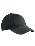 Myrtle beach 5 Panel Sandwich Cap aus Baumwolle, Black/White One Size, MB035 – Bild 2