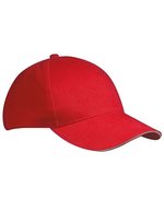 Myrtle beach 5 Panel Sandwich Cap aus Baumwolle, Black/White One Size, MB035 – Red/White