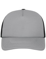 Myrtle beach 5-Panel Polyester Mesh Cap mit Klickverschluss, Black One Size, MB070 – Dark Grey/Black