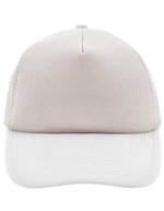Myrtle beach 5-Panel Polyester Mesh Cap mit Klickverschluss, Black One Size, MB070 – Light Grey/White