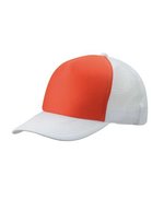 Myrtle beach 5-Panel Polyester Mesh Cap mit Klickverschluss, Black One Size, MB070 – Orange/White