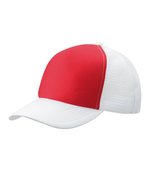 Myrtle beach 5-Panel Polyester Mesh Cap mit Klickverschluss, Black One Size, MB070 – Red/White