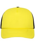 Myrtle beach 5-Panel Polyester Mesh Cap mit Klickverschluss, Black One Size, MB070 – Sun Yellow/Black