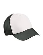 Myrtle beach 5-Panel Polyester Mesh Cap mit Klickverschluss, Black One Size, MB070 – White/Black