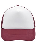 Myrtle beach 5-Panel Polyester Mesh Cap mit Klickverschluss, Black One Size, MB070 – White/Burgundy