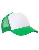 Myrtle beach 5-Panel Polyester Mesh Cap mit Klickverschluss, Black One Size, MB070 – White/Fern Green