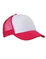Myrtle beach 5-Panel Polyester Mesh Cap mit Klickverschluss, Black One Size, MB070 – White/Magenta
