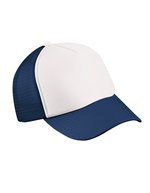 Myrtle beach 5-Panel Polyester Mesh Cap mit Klickverschluss, Black One Size, MB070 – White/Navy