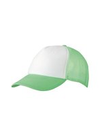 Myrtle beach 5-Panel Polyester Mesh Cap mit Klickverschluss, Black One Size, MB070 – White/Neon Green