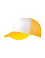 Myrtle beach 5-Panel Polyester Mesh Cap mit Klickverschluss, Black One Size, MB070 – White/Neon Yellow