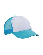 Myrtle beach 5-Panel Polyester Mesh Cap mit Klickverschluss, Black One Size, MB070 – White/Pacific