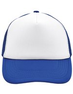 Myrtle beach 5-Panel Polyester Mesh Cap mit Klickverschluss, Black One Size, MB070 – White/Royal