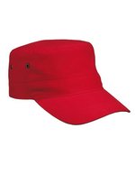 Myrtle beach Militär-Cap aus Baumwollcanvas mit Velcro, Anthracite One Size, MB095 – Rosso