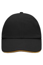 Myrtle beach 6-Panel Raver Sandwich Cap Baumwolle, Black/Beige One Size, MB6112 – Bild 1