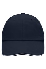 Myrtle beach 6-Panel Raver Sandwich Cap Baumwolle, Black/Beige One Size, MB6112 – Bild 3