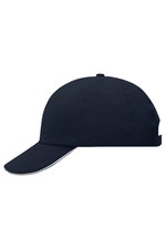Myrtle beach 6-Panel Raver Sandwich Cap Baumwolle, Black/Beige One Size, MB6112 – Bild 5