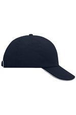 Myrtle beach 6-Panel Raver Sandwich Cap Baumwolle, Black/Beige One Size, MB6112 – Bild 6