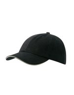 Myrtle beach 6-Panel Raver Sandwich Cap Baumwolle, Black/Beige One Size, MB6112 – Bild 2