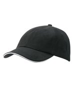 Myrtle beach 6-Panel Raver Sandwich Cap Baumwolle, Black/Beige One Size, MB6112 – Nero/Bianco