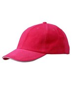 Myrtle beach 6-Panel Raver Sandwich Cap Baumwolle, Black/Beige One Size, MB6112 – Rosa/Bianco