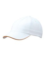 Myrtle beach 6-Panel Raver Sandwich Cap Baumwolle, Black/Beige One Size, MB6112 – Bianco/Arancione
