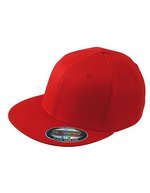 Myrtle beach 6 Panel Flexfit Cap mit flachem Schirm, Black L/XL (58/59 cm), MB6184 – Red