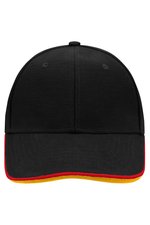Myrtle beach 6-Panel Double Sandwich Cap Baumwolle, Black/Red One Size, MB6197 – Bild 1