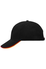 Myrtle beach 6-Panel Double Sandwich Cap Baumwolle, Black/Red One Size, MB6197 – Bild 3